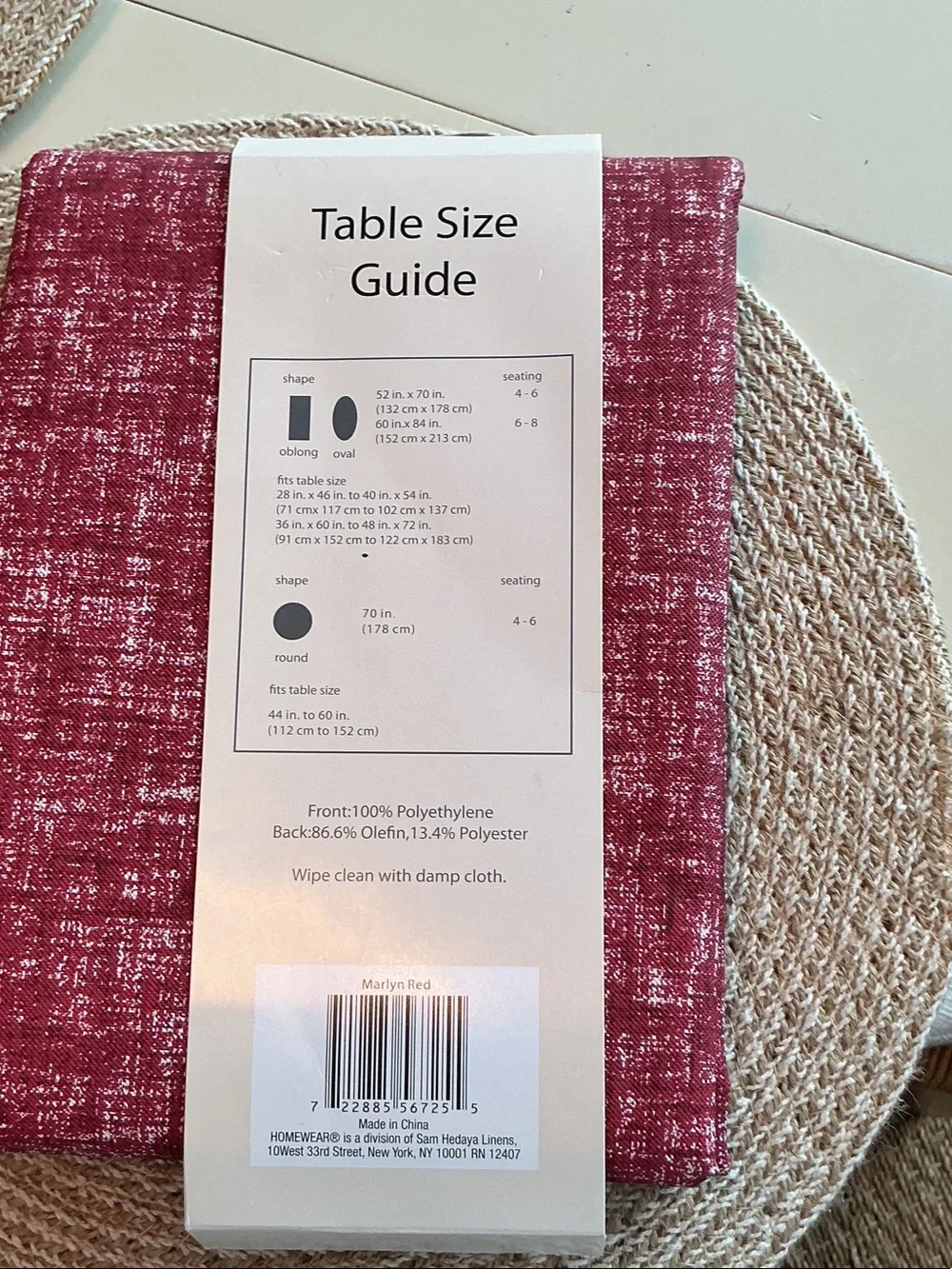 Red PEVA Tablecloth - Textured Red Finish by homeward